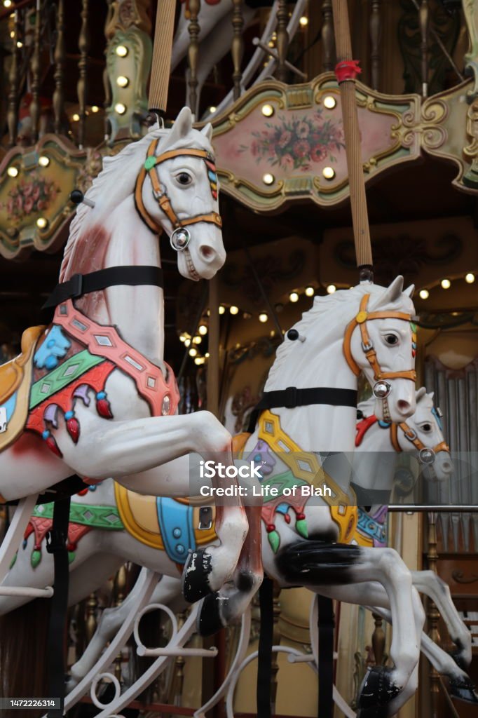Carnival Ride Double R Double Decker Carousel Carnival Ride Stock Photo - Download Image Now ...