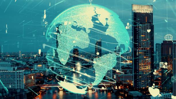 istock Global connection and the internet network alteration in smart city 1472227616