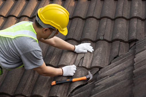 Shingles on the roof of a home