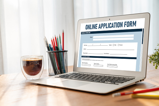 Online application form for modish registration on the internet website