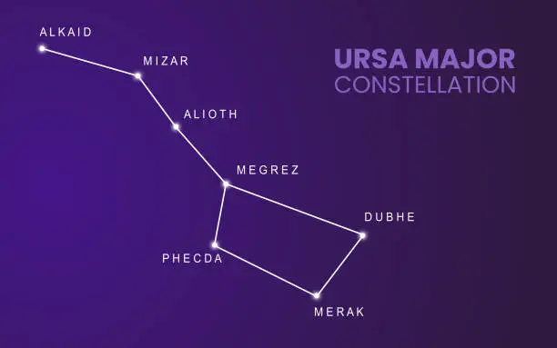 Vector illustration of ursa major constellation