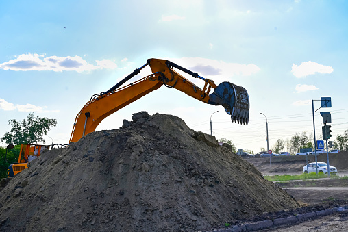 Bulldozer in open field operation