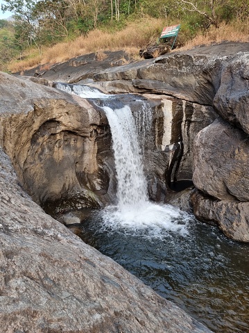 Amazing view of Kozhippara waterfalls in Kakkadampoyil, Calicut, Kerala, India.