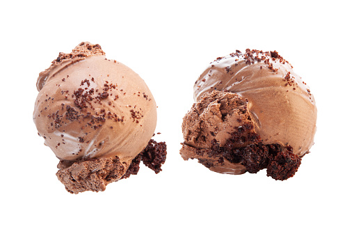 Chocolate brownie gelato ice cream scoops.