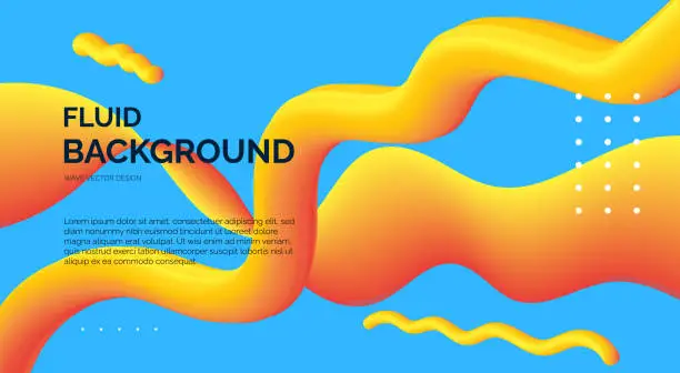 Vector illustration of Modern and trendy 3d flowing colourful gradient liquid shape background design