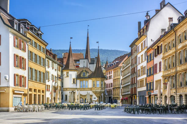 istock Market square in Neuchatel, Switzerland 1472242563