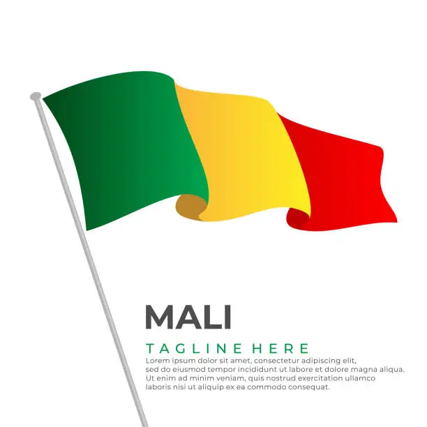 Vector illustration of Template vector Mali flag modern design