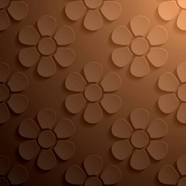 Abstract brown background - Flower pattern Modern and trendy abstract background. Seamless texture with flower patterns for your design (colors used: brown, orange, black). Vector Illustration (EPS10, well layered and grouped), format (1:1). Easy to edit, manipulate, resize or colorize. shades of brown background stock illustrations