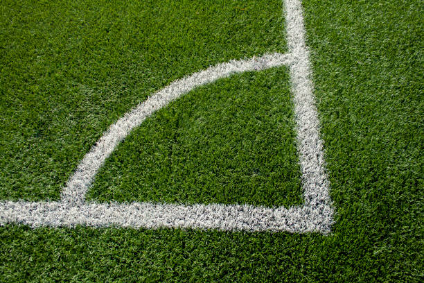 white lines on an artificial grass soccer field