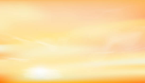 istock Sunrise with Yellow Sky and Cloud with bright light in Morning,Sunset Sky on Springtime,Vector horizon Golden hours 1472252085