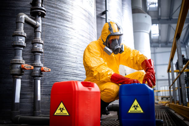 istock Hazardous chemicals recycling plant. 1472252263
