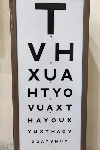 Eye chart for test