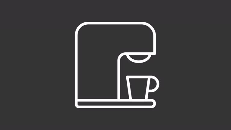 Animated coffeemaker white line icon