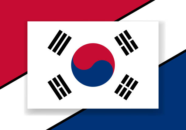 벡터 한국 국기입니다. 국가 국기 디자인입니다. 플랫 벡터 플래그입니다. - 한국 국기 stock illustrations