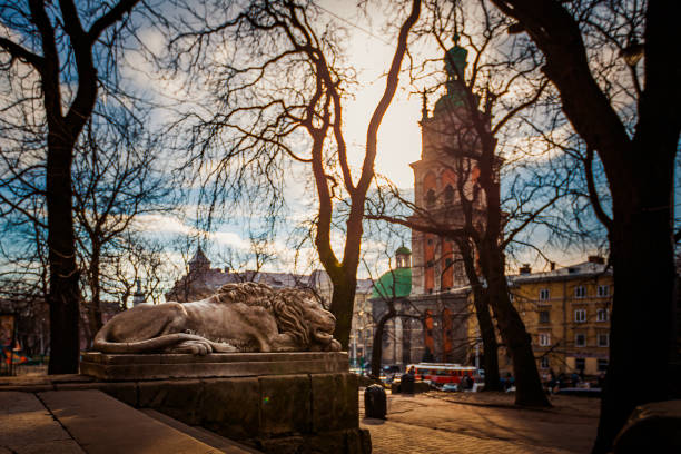 istock sculpture of sleeping lion in Lviv 1472264328