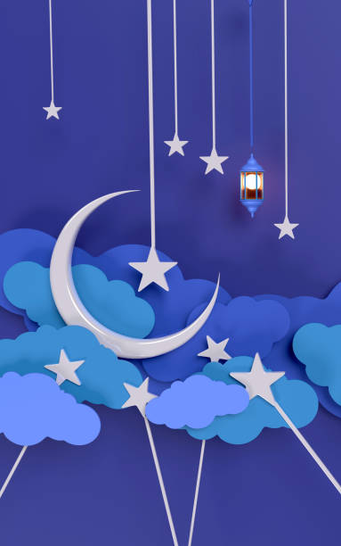 istock Ramadan Kareem Banner with Crescent and Stars Background 1472267516