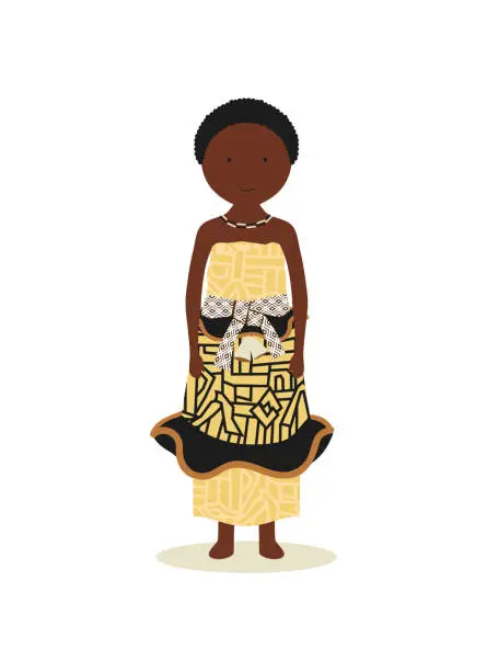 Vector illustration of Congolese traditional costume for women