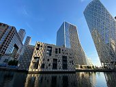 Canary Wharf offices in evening