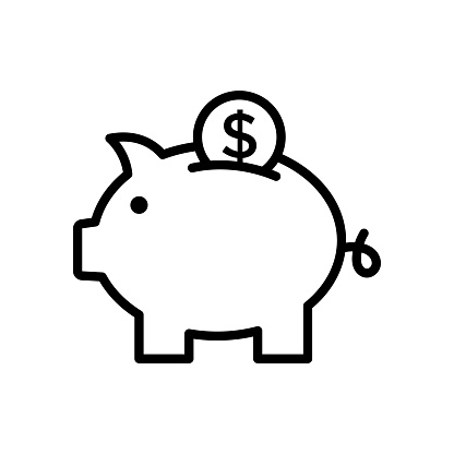 piggy bank icon vector design template in white background