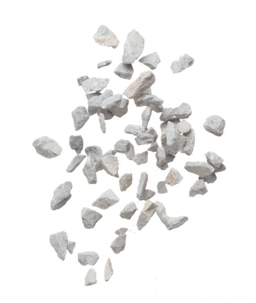 istock Rock gravel fly explosion fall, gray stone pebbles rock explode abstract cloud fly. Construction rock stone splash in air, object design. White background isolated freeze shot, selective focus blur 1472275062