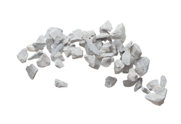 istock Rock gravel fly explosion fall, gray stone pebbles rock explode abstract cloud fly. Construction rock stone splash in air, object design. White background isolated freeze shot, selective focus blur 1472275675