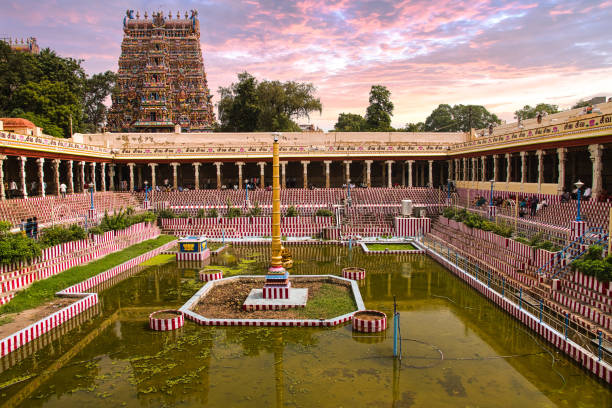 Meenakshi Sundareswarar Temple in Madurai. Tamil Nadu, India. It is dedicated to Meenakshi and to Lord Sundareswarar Meenakshi Sundareswarar Temple in Madurai. Tamil Nadu, India. It is a twin temple, one of which is dedicated to Meenakshi, and the other to Lord Sundareswarar menakshi stock pictures, royalty-free photos & images