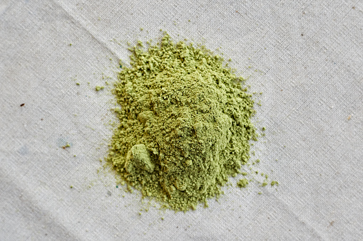 Close up of Japanese Green tea matcha powder