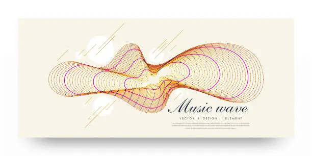 Vector illustration of Sound waves. Motion sound wave abstract background.