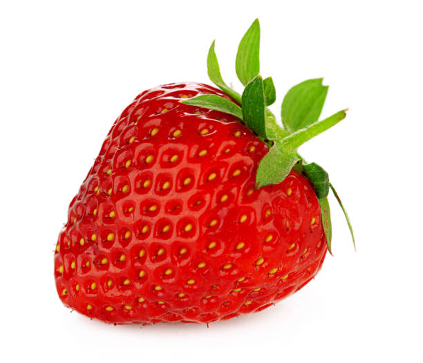 istock Red berry strawberry isolated on white background. 1472288451