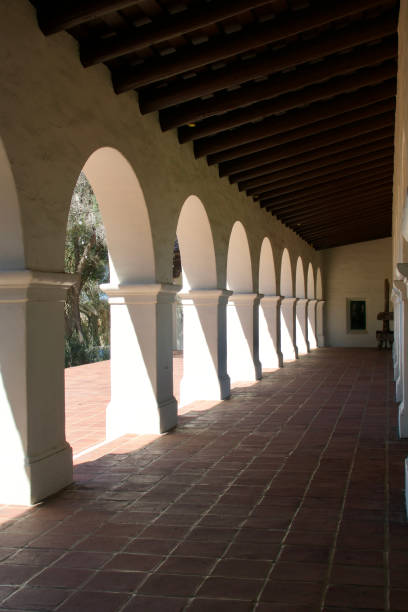 istock Long empty corridor of the Spanish colonnade 1472290088