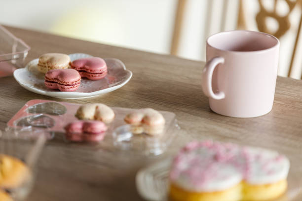 Close up shot of a spread of various delicious desserts on a table to be arranged for a fun party. Part of a series.