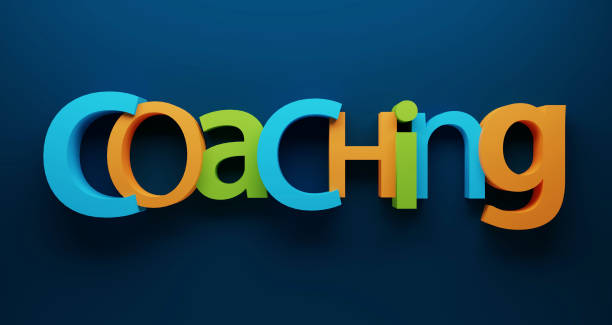 istock 3D render of COACHING colorful typography banner 1472297780