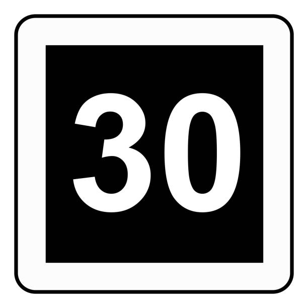 istock Traffic signs. Road signs. Instruction road signs. Recommended maximum speed 30 km. 1472300236