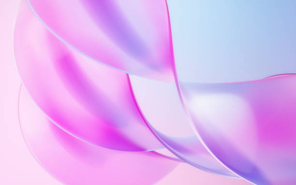 istock Flowing wave transparent glass cloth, 3d rendering. 1472300249