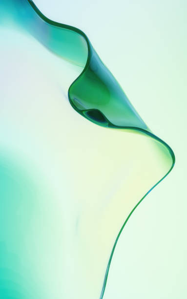 istock Flowing wave transparent glass cloth, 3d rendering. 1472300260