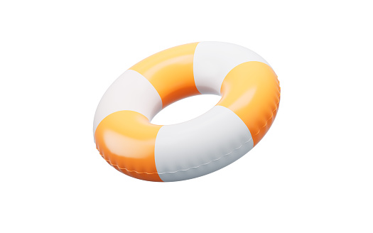 Inflatable swimming ring, summer and swimming themes, 3d rendering. Digital drawing.