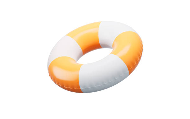 inflatable swimming ring, summer and swimming themes, 3d rendering. - float imagens e fotografias de stock