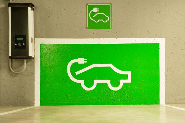 istock Parking spaces equipped with charging points for electric vehicles, promoting sustainable mobility and energy efficiency 1472302353