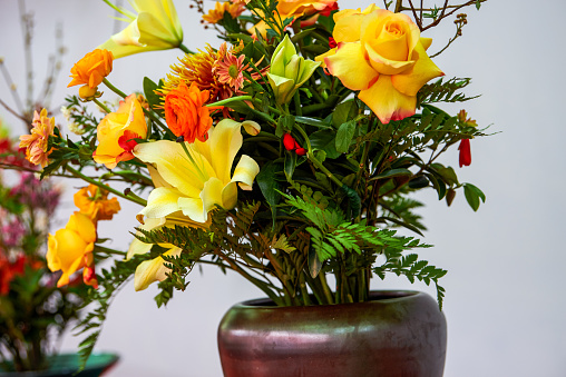 Beautiful gorgeous artistic flower arrangement close-up