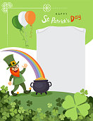 istock Saint Patrick's Day Celebration. Vector Irish Lucky Holiday Design for Poster. Paper Sign. Party Flyer Illustration with Clover. 1472309415