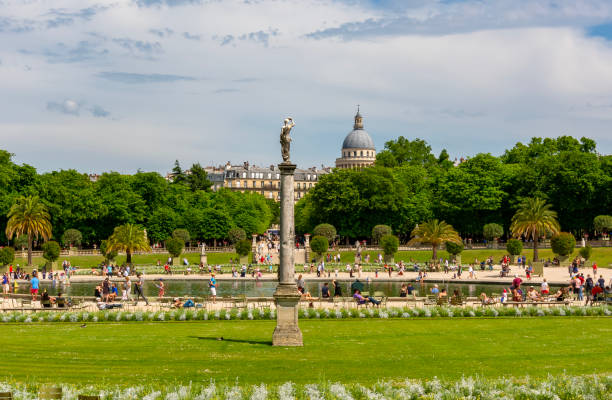 jardin du luxembourg im sommer, paris, frankreich - pantheon paris paris france france europe stock-fotos und bilder