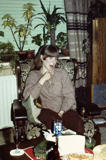 Young woman on  back in the seventies