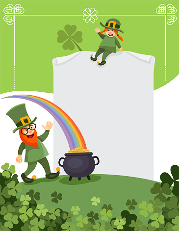 Saint Patrick's Day Celebration. Party Flyer Illustration with Clover. Vector Irish Lucky Holiday Design for Poster. Banner or Invitation. Paper Banner Sign.