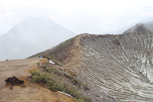 route down Mount Ijen and the hills around