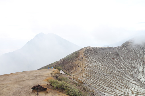 route down Mount Ijen and the hills around