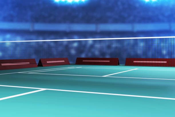 istock Badminton court on 3d illustration 1472319339
