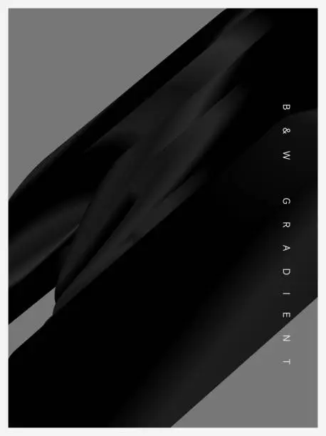Vector illustration of abstract advanced activity silk feel art black and white gradient background