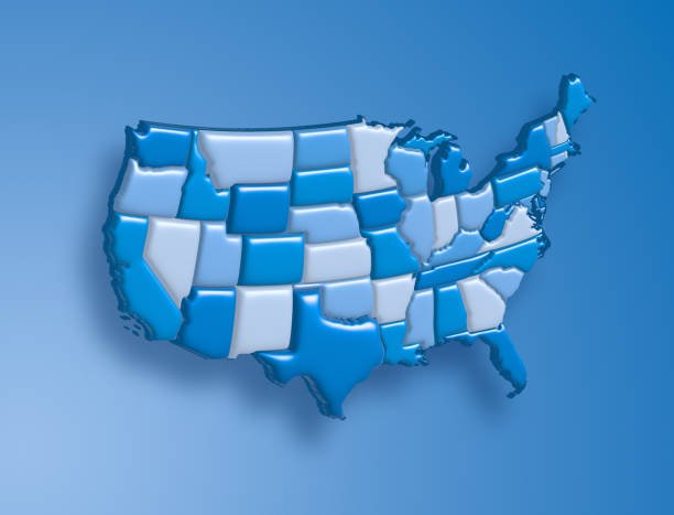 istock Map of United States digital 3D illustration 1472321337