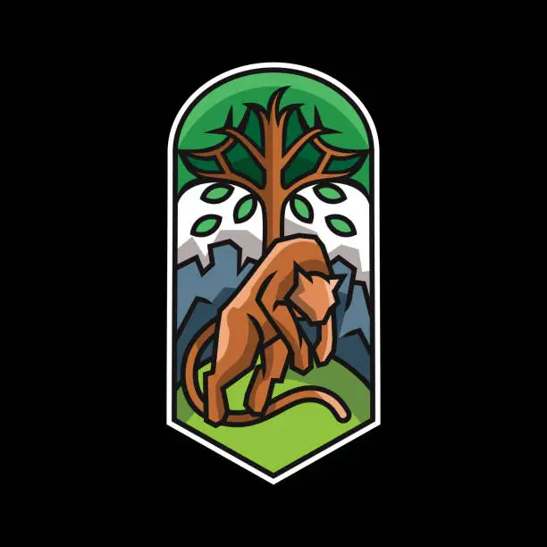 Vector illustration of Puma Tree