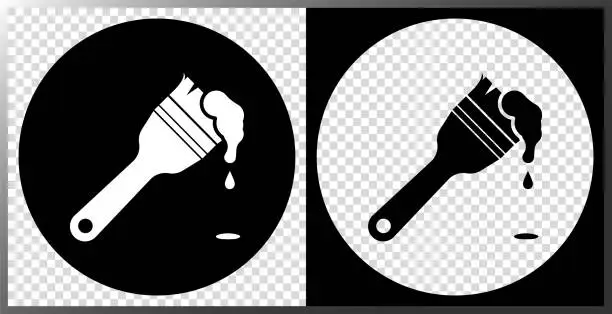 Vector illustration of Brush and paint icon.